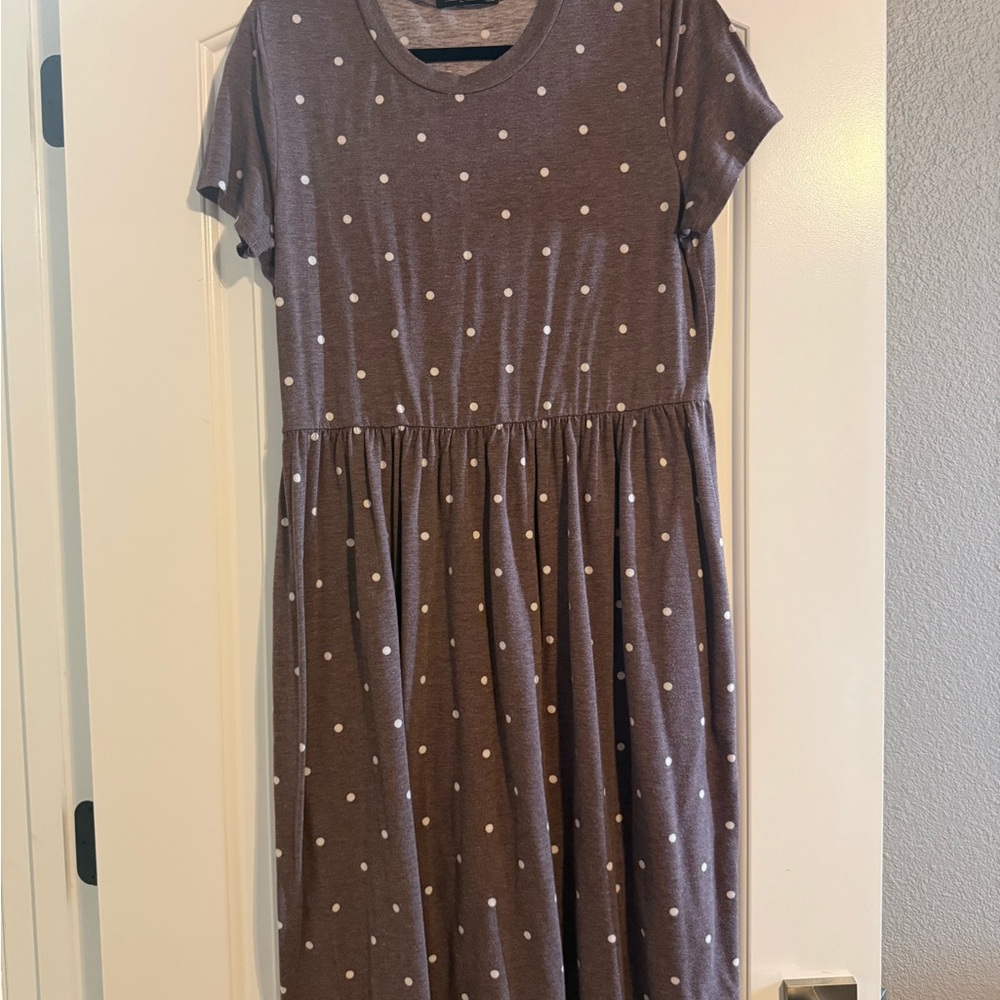 Polka Dot Dress - Maroon
